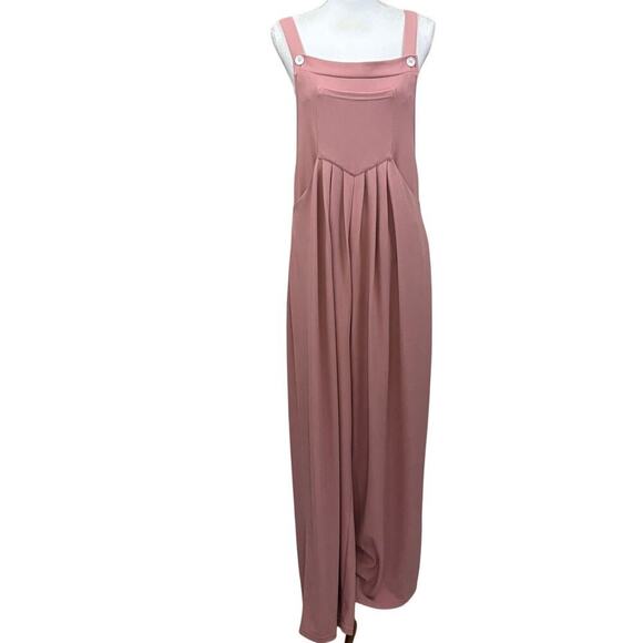 Halara Pink overall jumpsuit, medium,  NWT, soft girl, cozy, athleisure, casual - Picture 1 of 7
